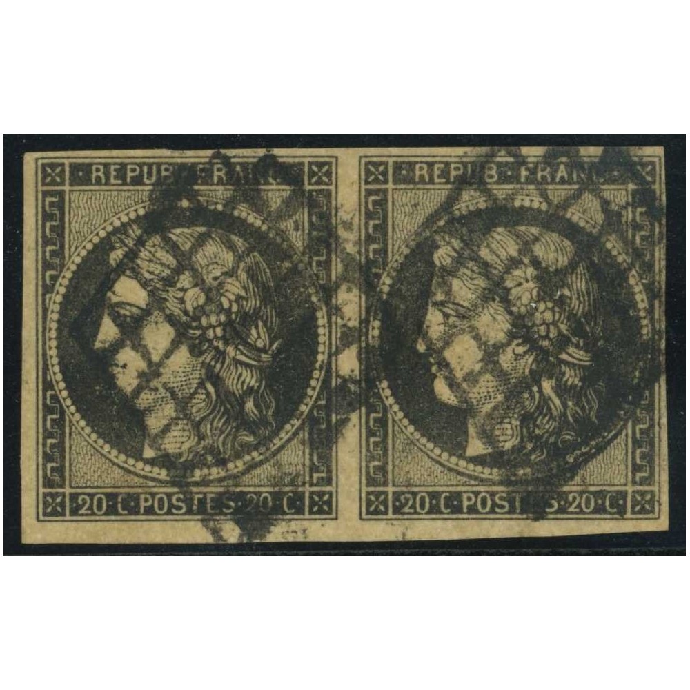 YT 3 - Oblitéré - Grille - Paire