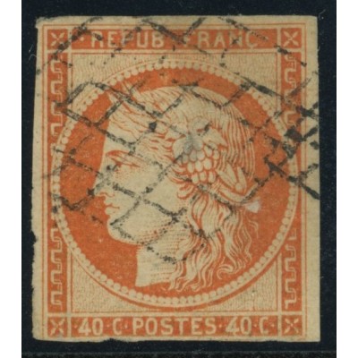 YT 5 - Oblitéré Grille - Signé Calves