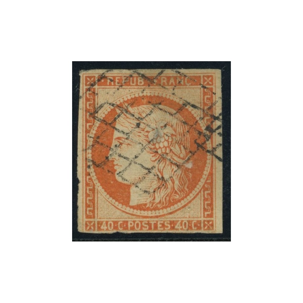 YT 5 - Oblitéré Grille - Signé Calves