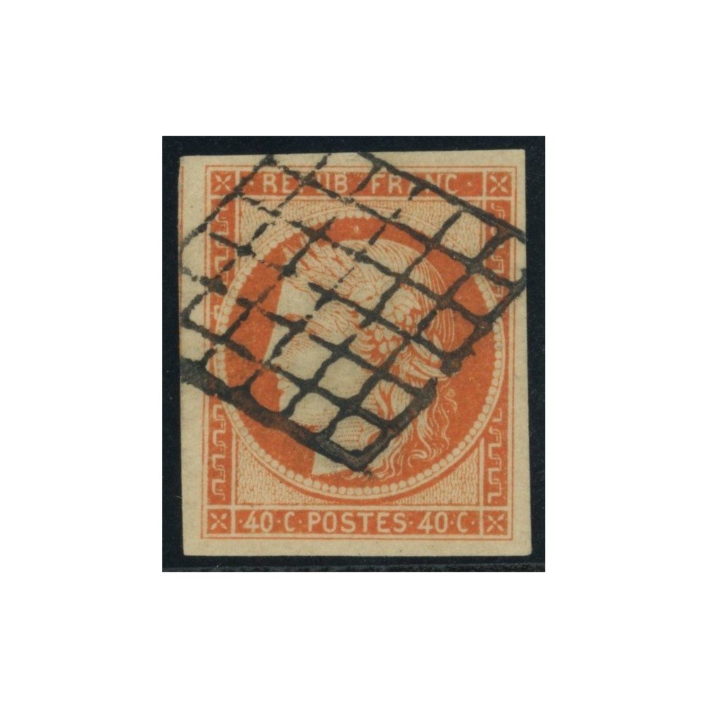 YT 5 - Oblitéré Grille - Signé Scheller