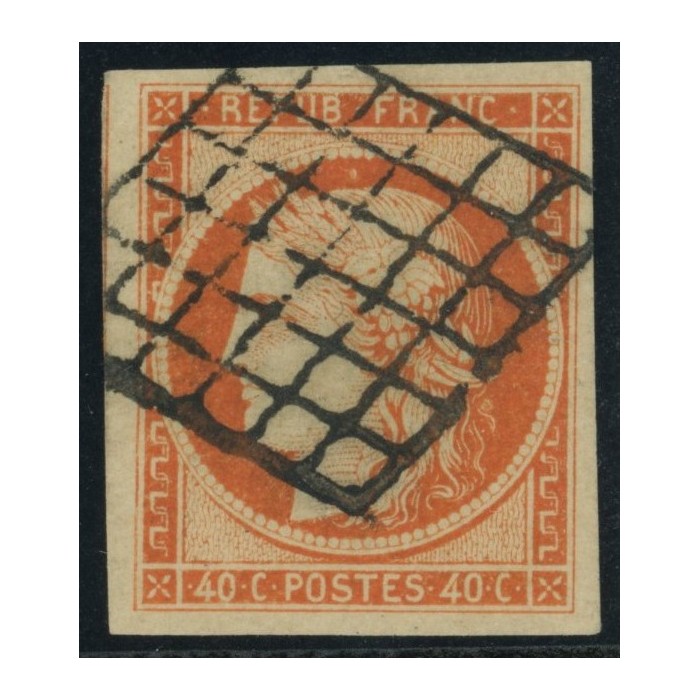 YT 5 - Oblitéré Grille - Signé Scheller