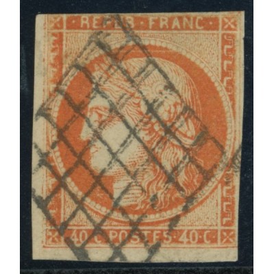 YT 5 - Oblitéré Grille - Signé Calves