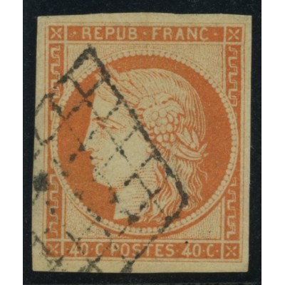 YT 5 - Oblitéré Grille - Signé Brun