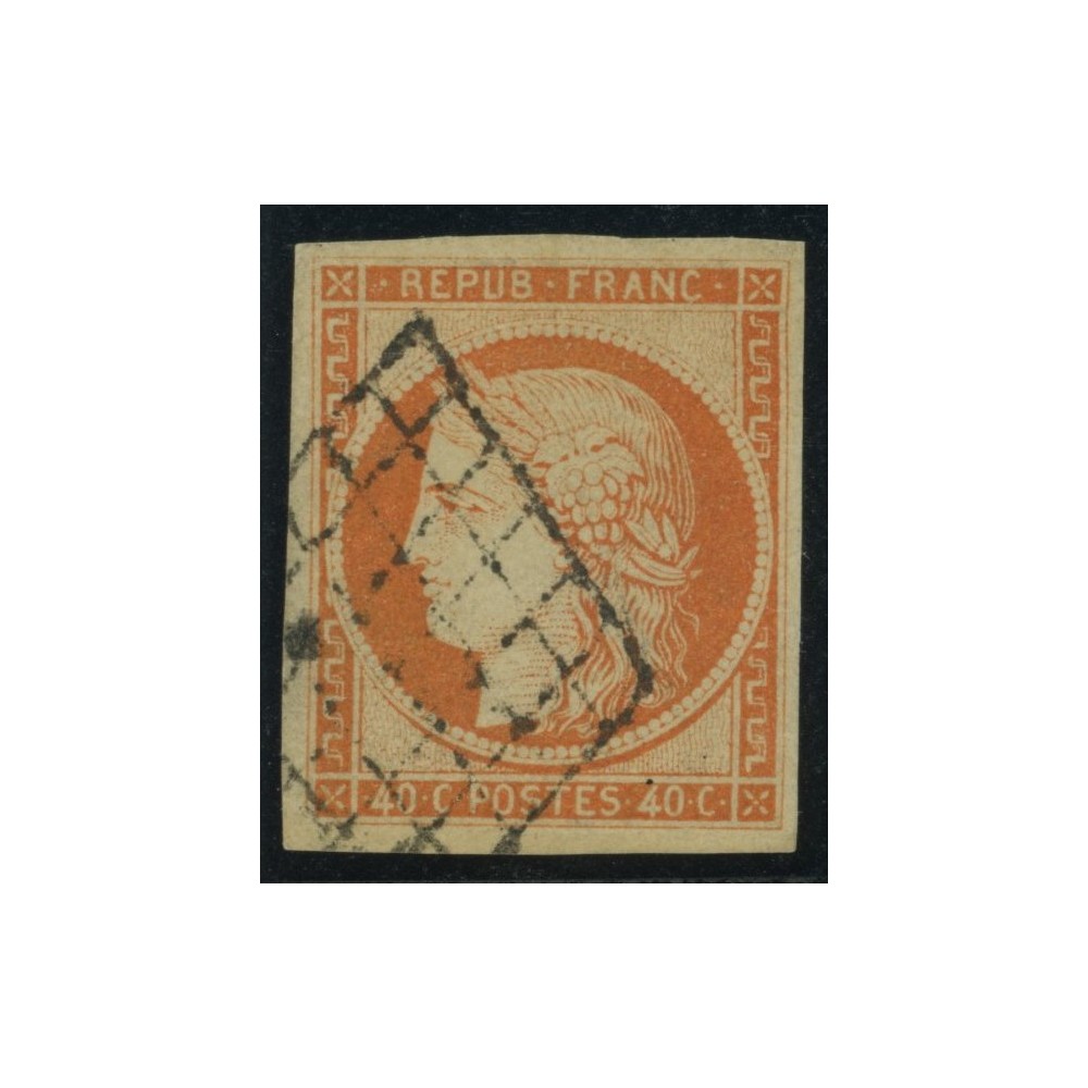 YT 5 - Oblitéré Grille - Signé Brun