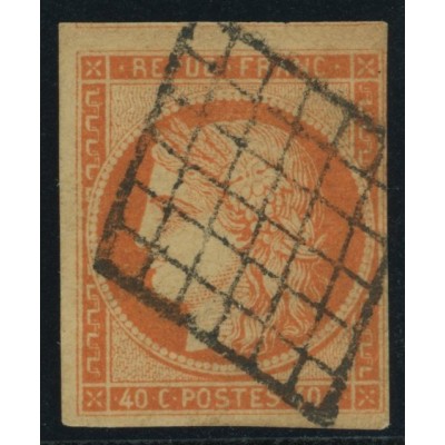 YT 5 - Oblitéré Grille - Signé Brun - Certificat 5254