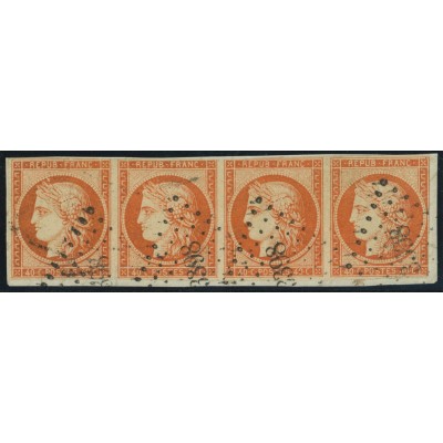 YT 5 - PC 3398 - Tours - Indre et Loire (36) - Bande de 4 - Certificat Drouot