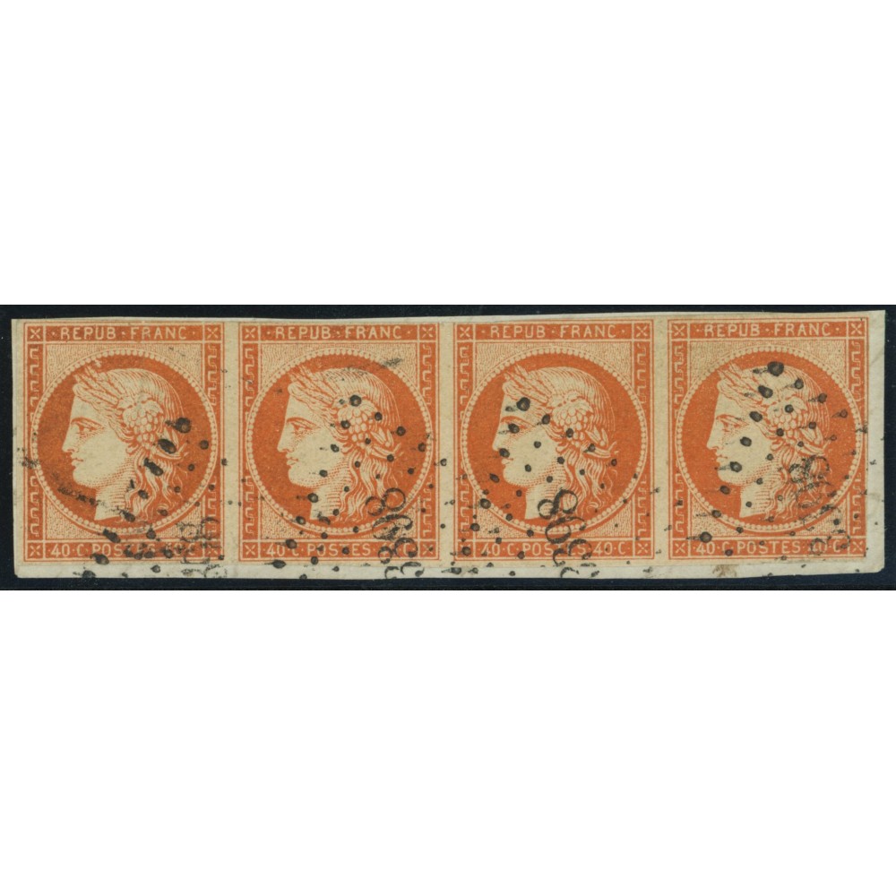 YT 5 - PC 3398 - Tours - Indre et Loire (36) - Bande de 4 - Certificat Drouot