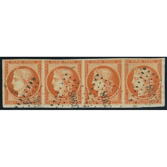 YT 5 - PC 3398 - Tours - Indre et Loire (36) - Bande de 4 - Certificat Drouot