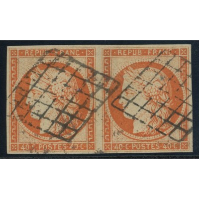 YT 5 - Oblitéré Grille - Paire