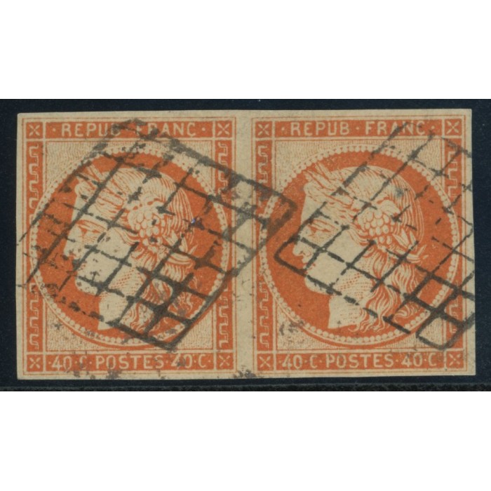 YT 5 - Oblitéré Grille - Paire