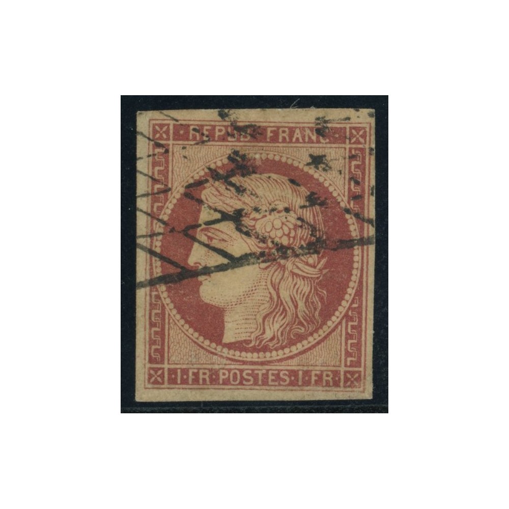 YT 6 - Oblitéré Grille sans fin - Signé Calves