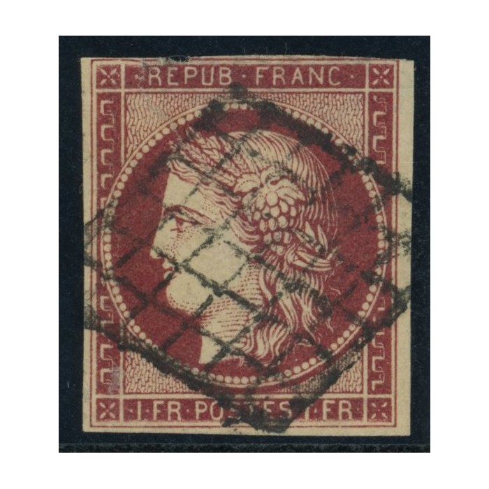 YT 6 - Oblitéré Grille - Signé Calves