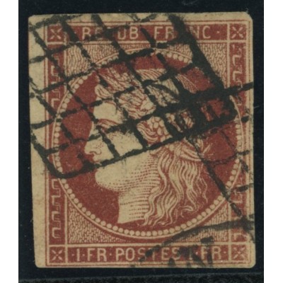 YT 6 - Oblitéré Grille - Signé Calves