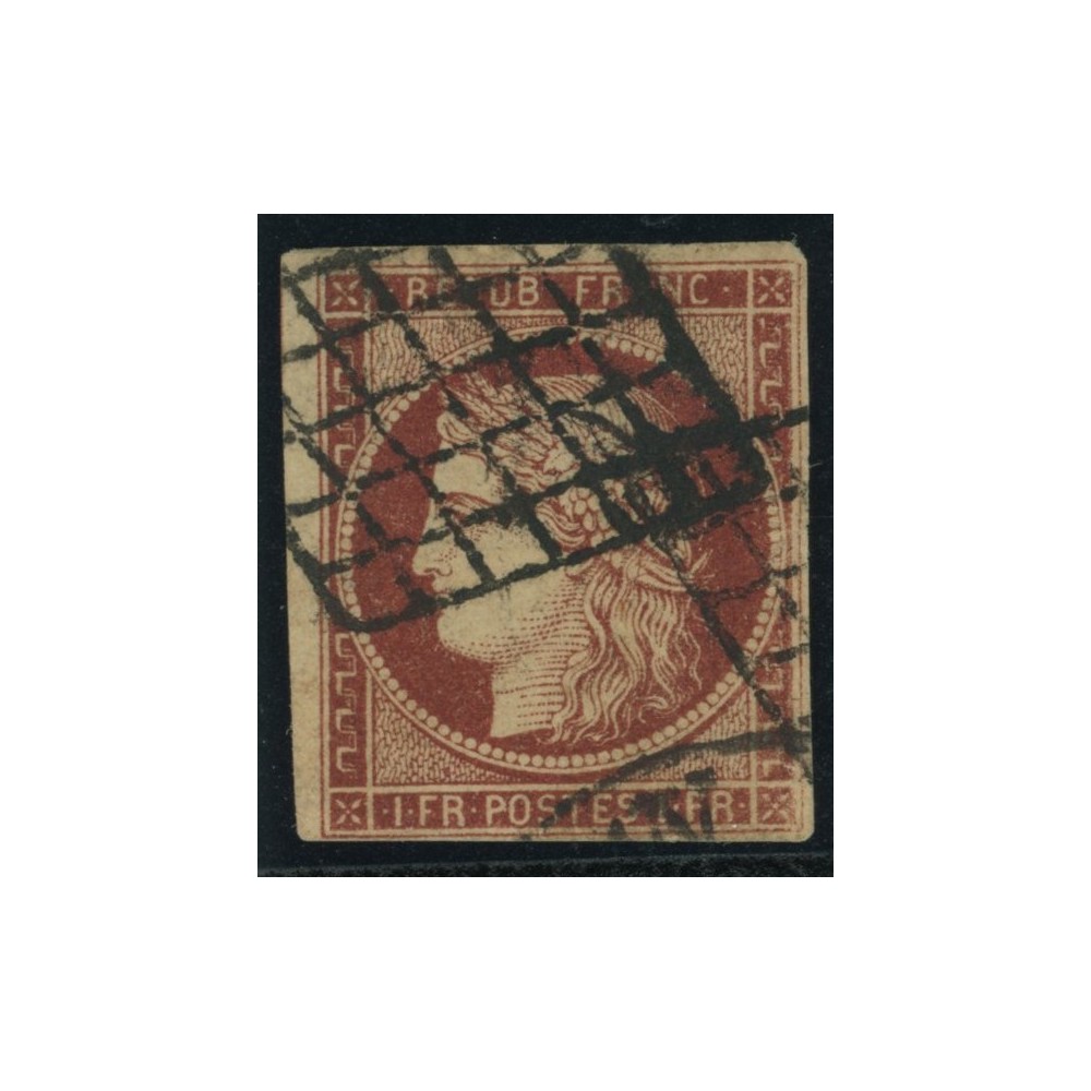 YT 6 - Oblitéré Grille - Signé Calves