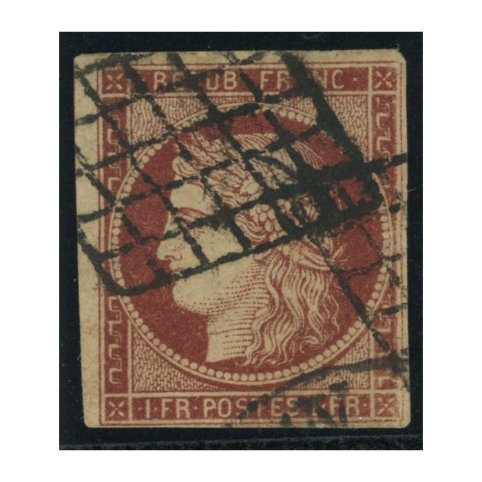 YT 6 - Oblitéré Grille - Signé Calves