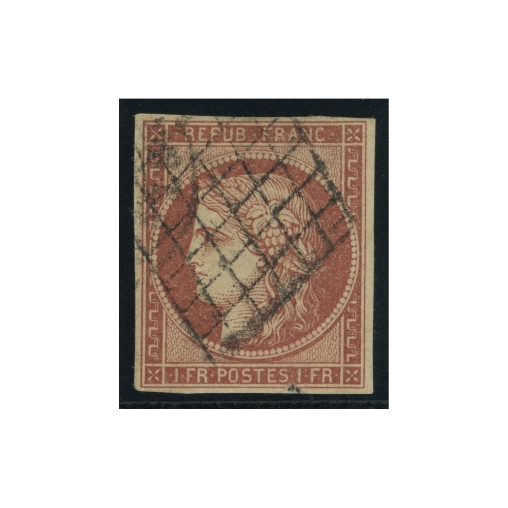 YT 6 - Oblitéré Grille - Signé Calves
