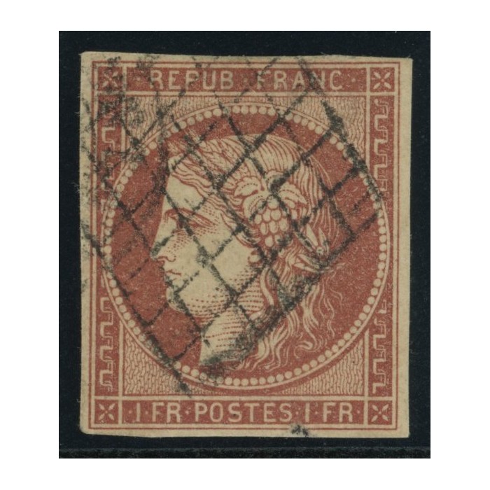 YT 6 - Oblitéré Grille - Signé Calves