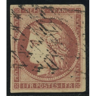YT 6 - Oblitéré Grille sans fin - Signé Calves