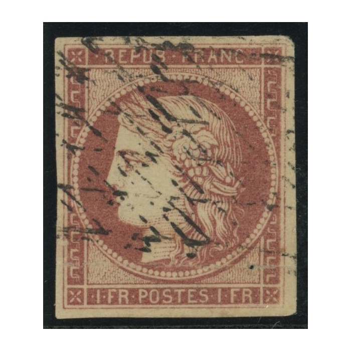 YT 6 - Oblitéré Grille sans fin - Signé Calves