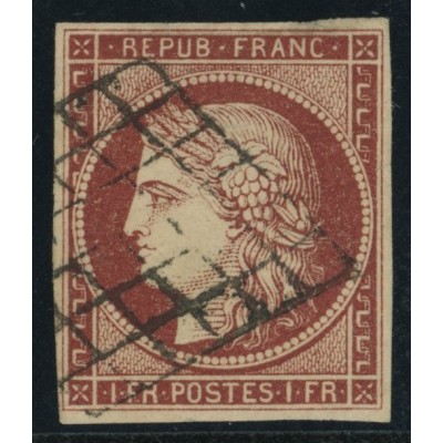 YT 6 - Oblitéré Grille - Signé Calves
