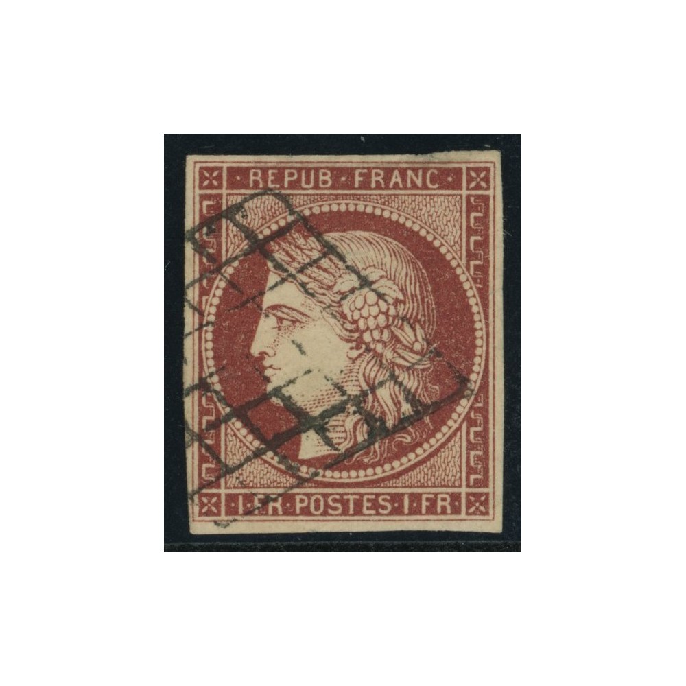 YT 6 - Oblitéré Grille - Signé Calves