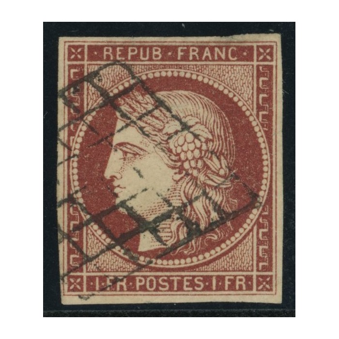 YT 6 - Oblitéré Grille - Signé Calves
