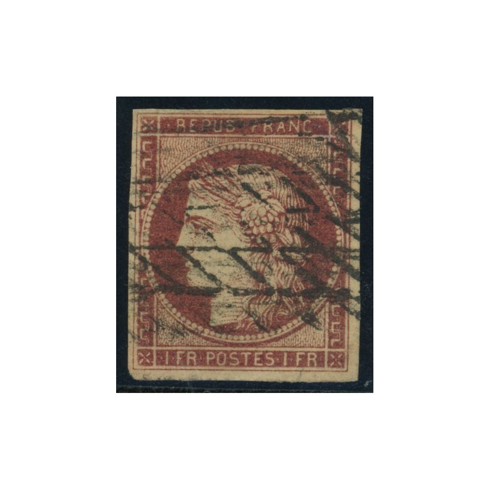 YT 6 - Oblitéré Grille sans fin - Signé Calves