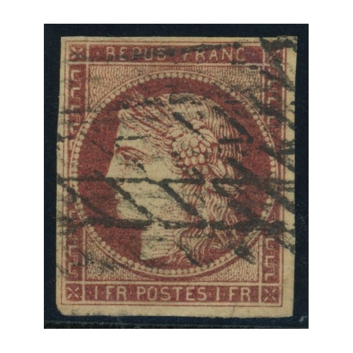 YT 6 - Oblitéré Grille sans fin - Signé Calves