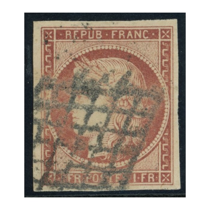 YT 6A - Oblitéré Grille - Signé Calves - Certificat VO 23/111