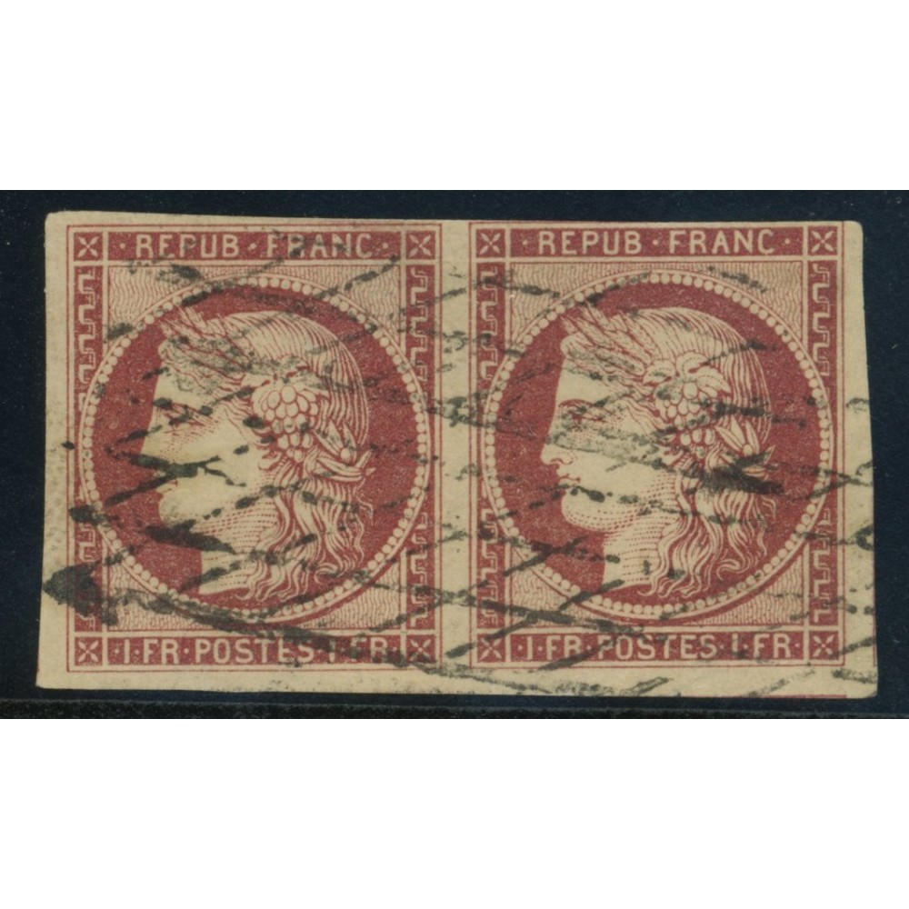 YT 6 - Oblitéré Grille sans fin - Paire