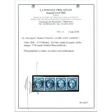 YT 4 - Oblitéré Grille - Signé Scheller / Brun - Bande de 4 - Certificat VO 23/75