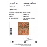 YT 5 - Oblitéré Grille sans fin - Bloc de 4 - Certificat 15950