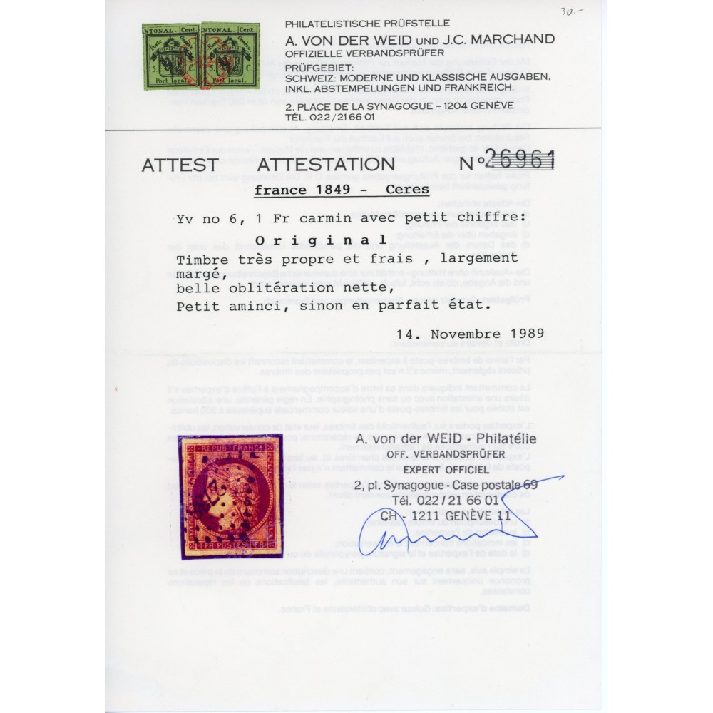 YT 6 - PC 2738 - Rouen - Seine Maritime Seine Inférieure (74) - Certificat 26961
