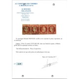 YT 6e - Oblitéré Grille sans fin - Tête Bêche - Signé Calves / Brun - Certificat 23/123 - 15386 - 22690