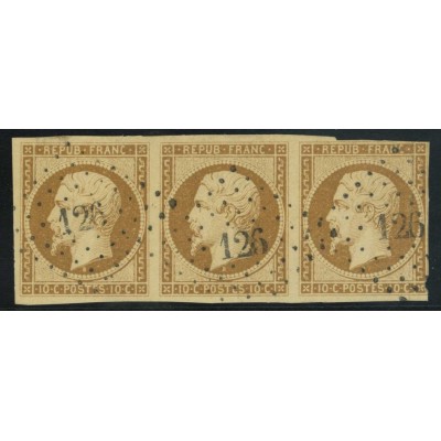 YT 9 - PC 126 - Argenton sur Creuse - Indre (35) - Bande de 3 - Cote 850 euros
