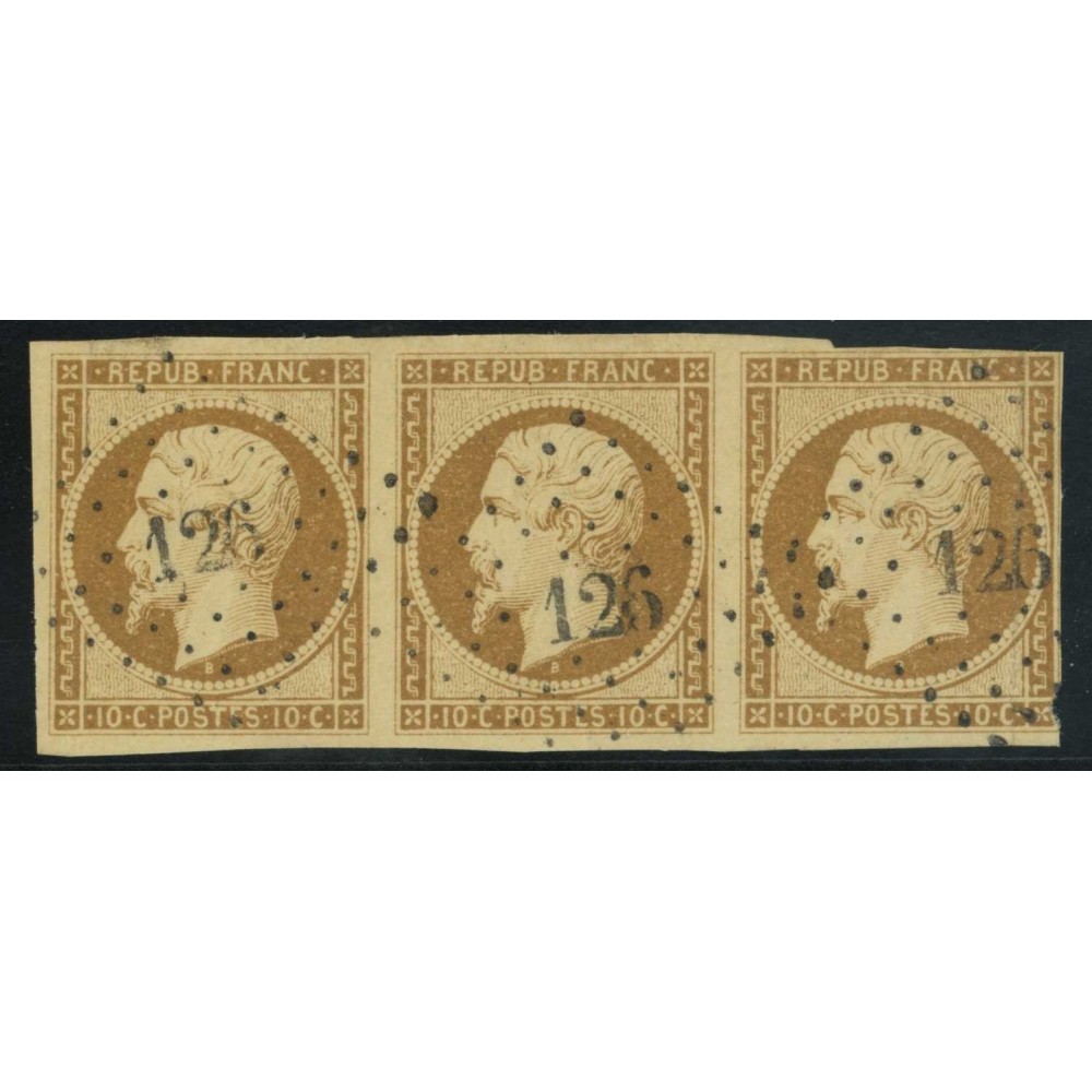 YT 9 - PC 126 - Argenton sur Creuse - Indre (35) - Bande de 3 - Cote 850 euros