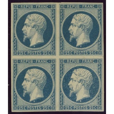 YT 10 - Neuf xx - bloc de 4 - Certificat Brun 15772 - Cote 35000 euros