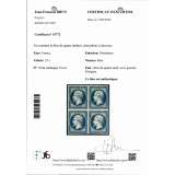 YT 10 - Neuf xx - bloc de 4 - Certificat Brun 15772 - Cote 35000 euros