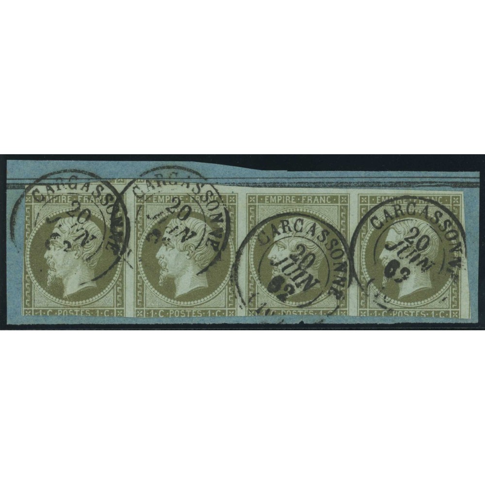 YT 11 - CaD Carcassonne - 20/6/62 - Bande de 4 - Cote 660 Euros