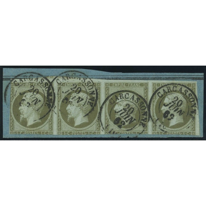 YT 11 - CaD Carcassonne - 20/6/62 - Bande de 4 - Cote 660 Euros