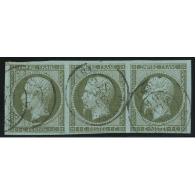 YT 11 - CaD Paris - 23/1/61 - Signé Calves - Bande de 3 - Cote 375 Euros