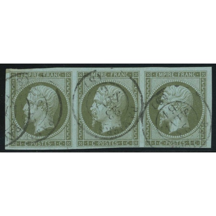 YT 11 - CaD Paris - 23/1/61 - Signé Calves - Bande de 3 - Cote 375 Euros