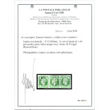 YT 12 - Oblitéré Gros points - Signé Brun - Certificat VO 23/191 - Bande de 3