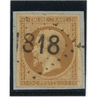 YT 13 - Oblitéré Chiffre Baton 1818 - Cote 200 Euros