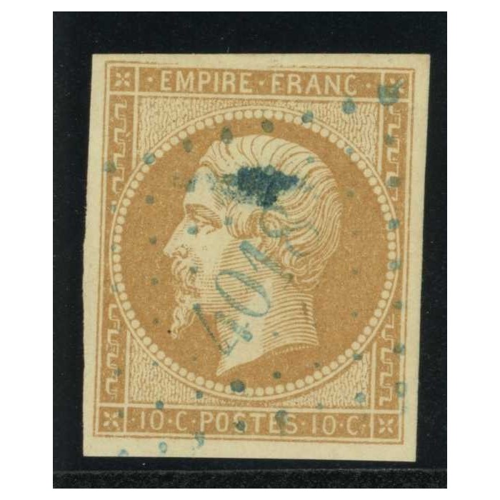YT 13 - Oblitéré PC 4018 - Varna   - Turquie (Empire ottoman) - Bleu - Signé Calves - Cote 210 Euros