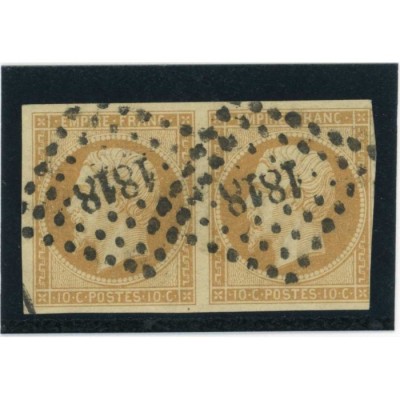 YT 13 - Oblitéré PC 1818 - Lyon - Rhône (68) - Paire - Cote 45 Euros