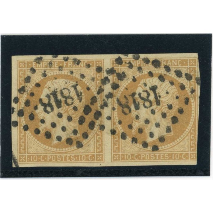 YT 13 - Oblitéré PC 1818 - Lyon - Rhône (68) - Paire - Cote 45 Euros