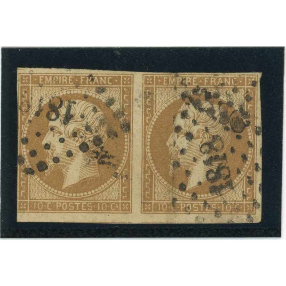 YT 13 - Oblitéré PC 1818 - Lyon - Rhône (68) - Paire - Cote 45 Euros