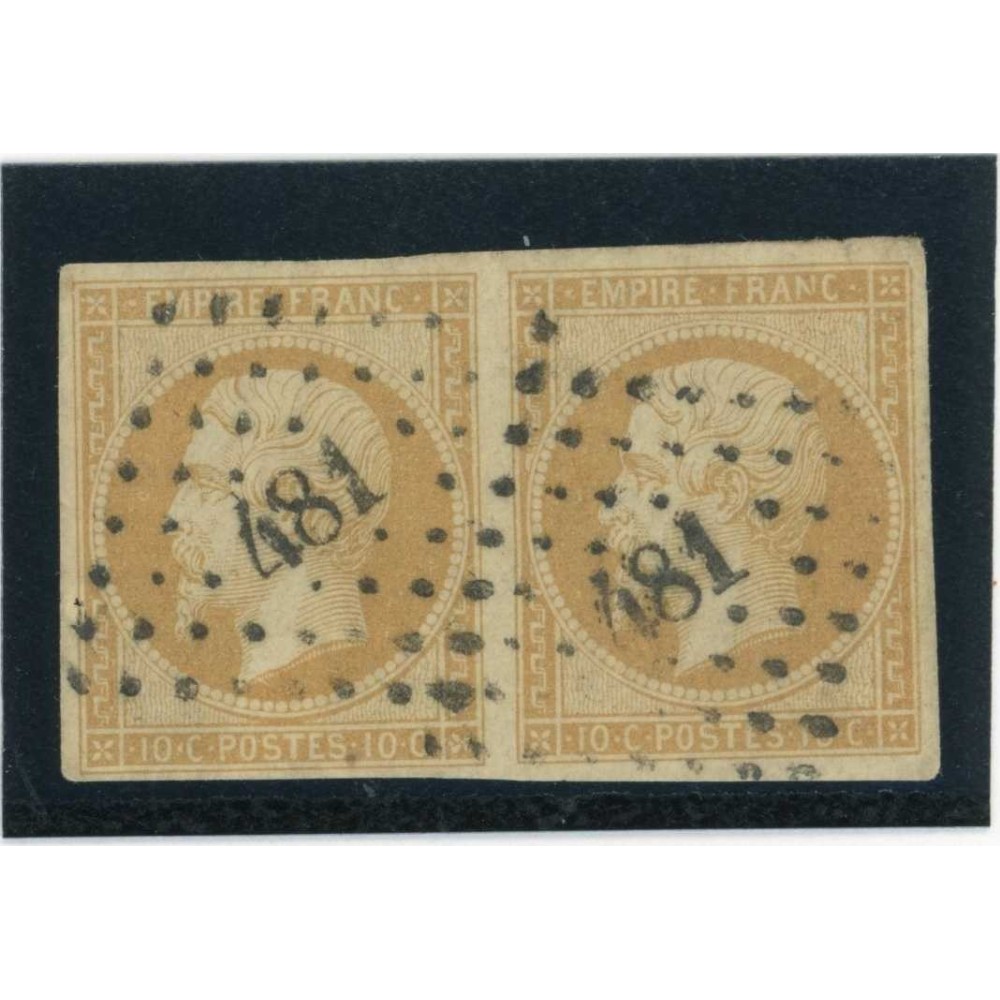 YT 13 - Oblitéré PC 481 - Bourges - Cher (17) - Paire - Cote 45 Euros