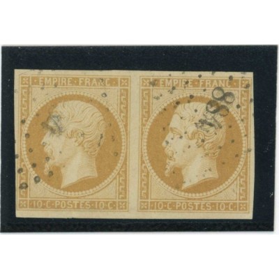 YT 13 - Oblitéré PC 884 - Clermont (Oise) - Oise (58) - Paire - Cote 45 Euros